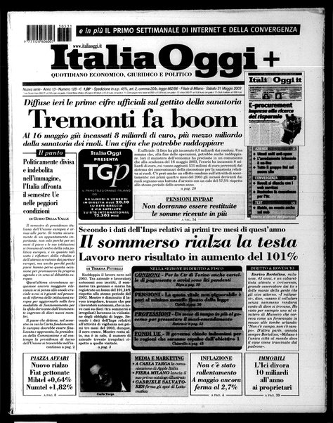 Italia oggi : quotidiano di economia finanza e politica